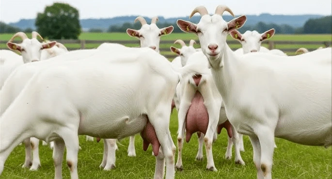 ماعز سانين سويسري نقي عالي الإدرار في مزارع زاد فارم مصر